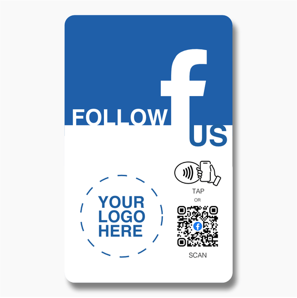 Custom Branded Follow us on Facebook Card - Tap and Scan - 224 Italy