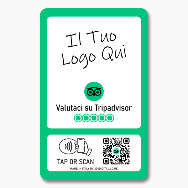 Custom Branded Tripadvisor Review Card - Tap and Scan - 224 Italy