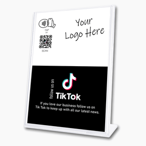 Follow us on Tik Tok Sign - Tap or Scan - 224 Italy