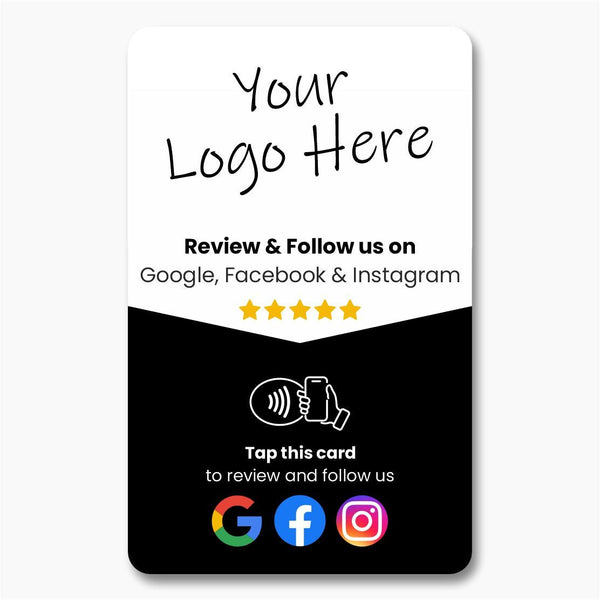 Google, Facebook & Instagram Review & Follow Card - Custom Branded - 224 Italy