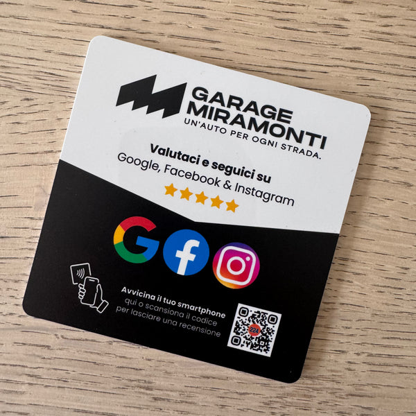Targa Per Recensioni Google - Premium - Autoadesiva con Logo Personalizzato