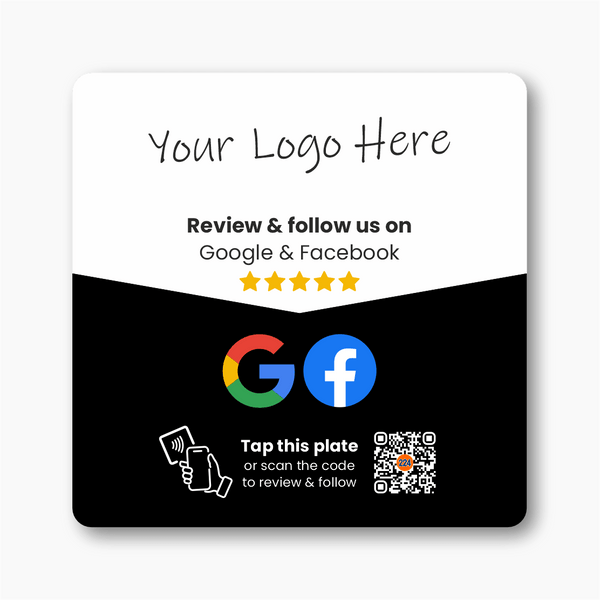 Google & Facebook Premium Review Plate - Custom Logo - 224 Italy