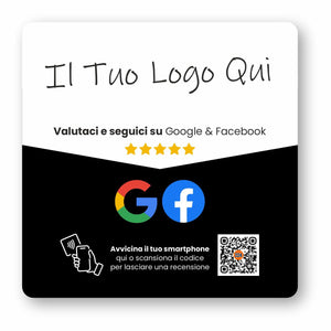 Google & Facebook Premium Review Plate - Custom Logo - 224 Italy