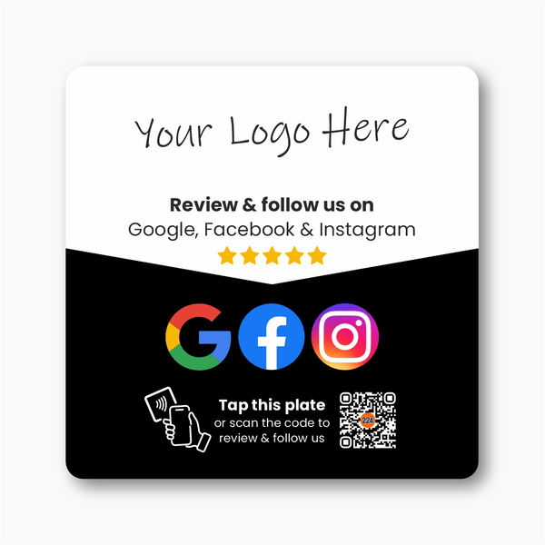 Google Instagram & Facebook Premium Review Plate - Custom Logo - 224 Italy
