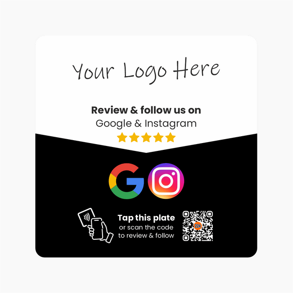 Google & Instagram Premium Review Plate - Custom Logo - 224 Italy