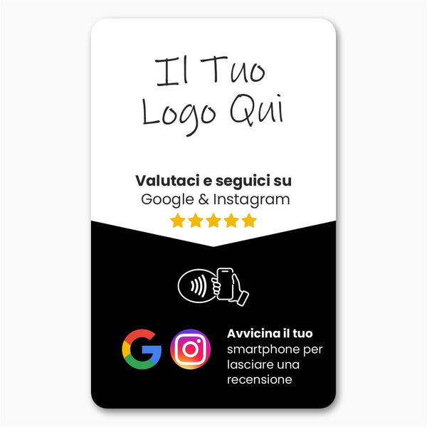 Google & Instagram Review & Follow Card - Custom Branded - 224 Italy