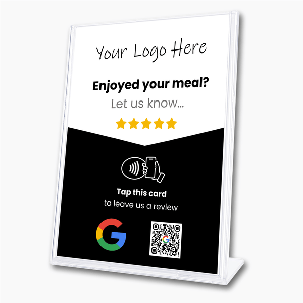 Google Restaurant Review Card & A6 Sign Bundle - Custom Branded - Tap and Scan - 224 Italy