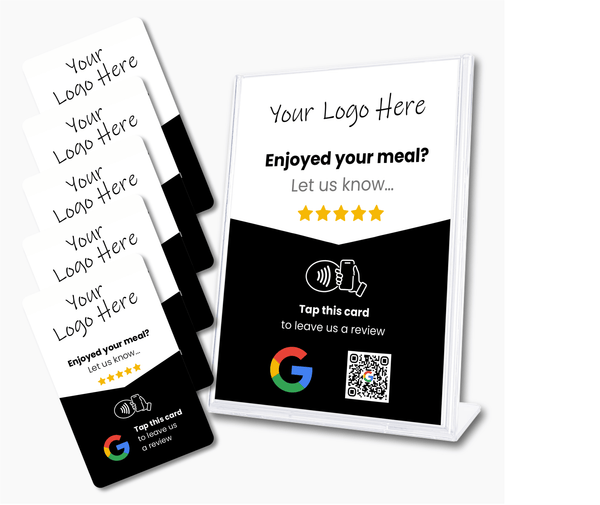 Google Restaurant Review Card & A6 Sign Bundle - Custom Branded - Tap and Scan - 224 Italy