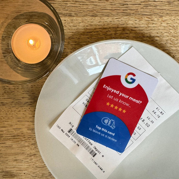 Google Restaurant Review Card & A6 Sign Bundle - Tap and Scan - 224 Italy