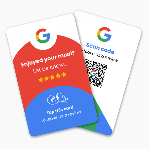 Google Restaurant Review Card & A6 Sign Bundle - Tap and Scan - 224 Italy