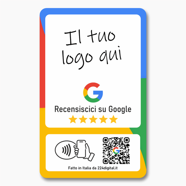 Google Review Card - Custom Branded - Tap and Scan - 224 Italy