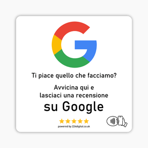 Google Review Plate - Self Adhesive - NFC only - 224 Italy