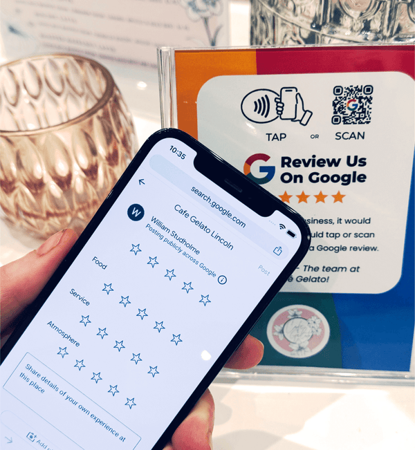 Google Review Sign - Custom Logo - Tap or Scan - 224 Italy