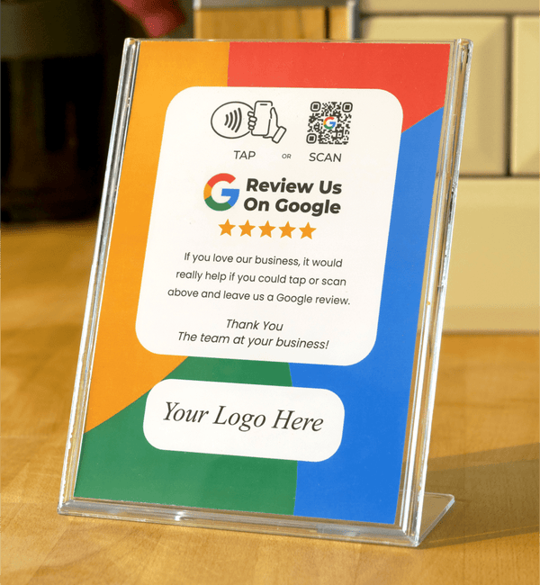 Google Review Sign - Custom Logo - Tap or Scan - 224 Italy