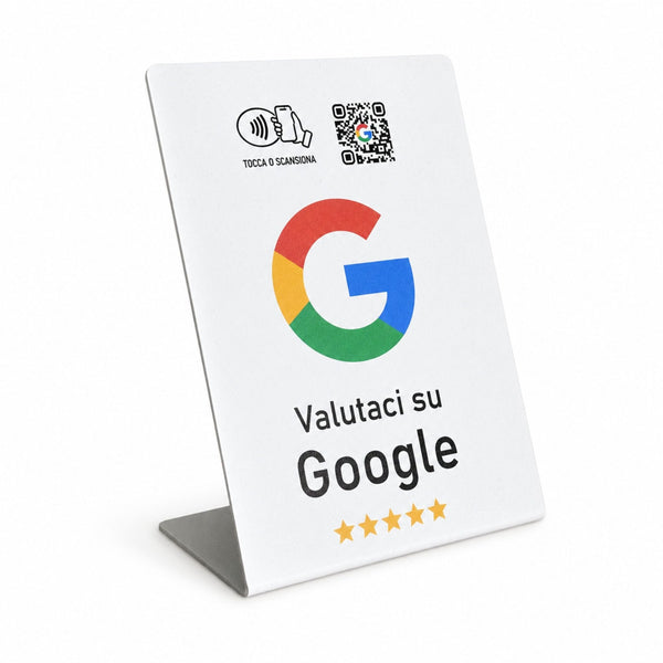 Google Review Sign - Premium Design - Custom Logo - 224 Italy