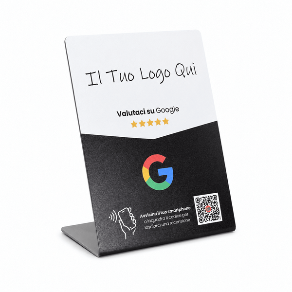 Google Review Sign - Premium Design - Custom Logo - 224 Italy