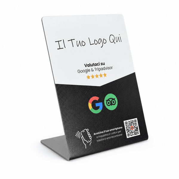 Google + Tripadvisor Review Sign - Premium Design - Custom Logo - 224 Italy