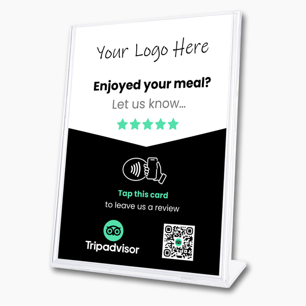 Tripadvisor Restaurant Review Card & A6 Sign Bundle - Custom Branded - Tap and Scan - 224 Italy