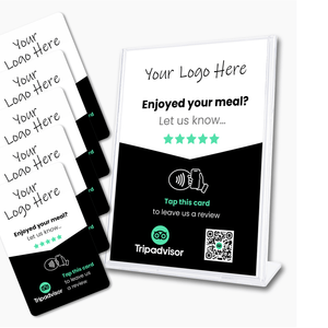 Tripadvisor Restaurant Review Card & A6 Sign Bundle - Custom Branded - Tap and Scan - 224 Italy