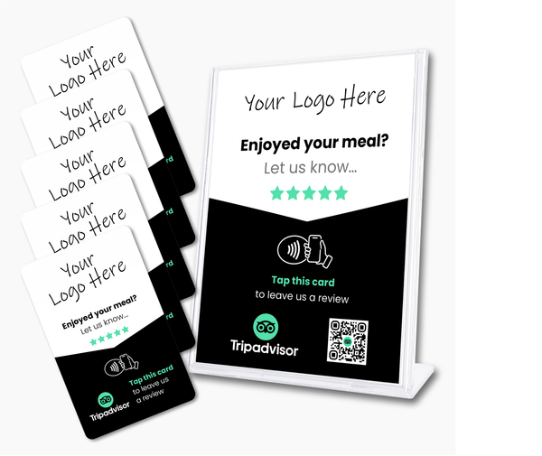 Tripadvisor Restaurant Review Card & A6 Sign Bundle - Custom Branded - Tap and Scan - 224 Italy