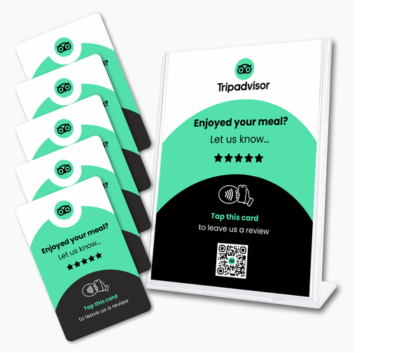 Tripadvisor Restaurant Review Card & A6 Sign Bundle - Tap and Scan - 224 Italy